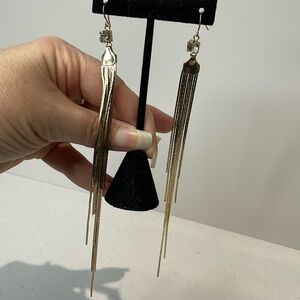 Gold Toned Tassel Earrings